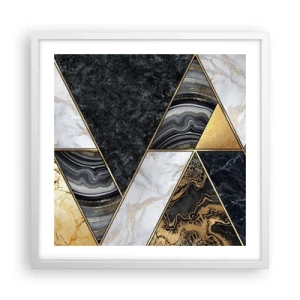 Poster în ramă albă - Piatră cu piatră - 50x50 cm