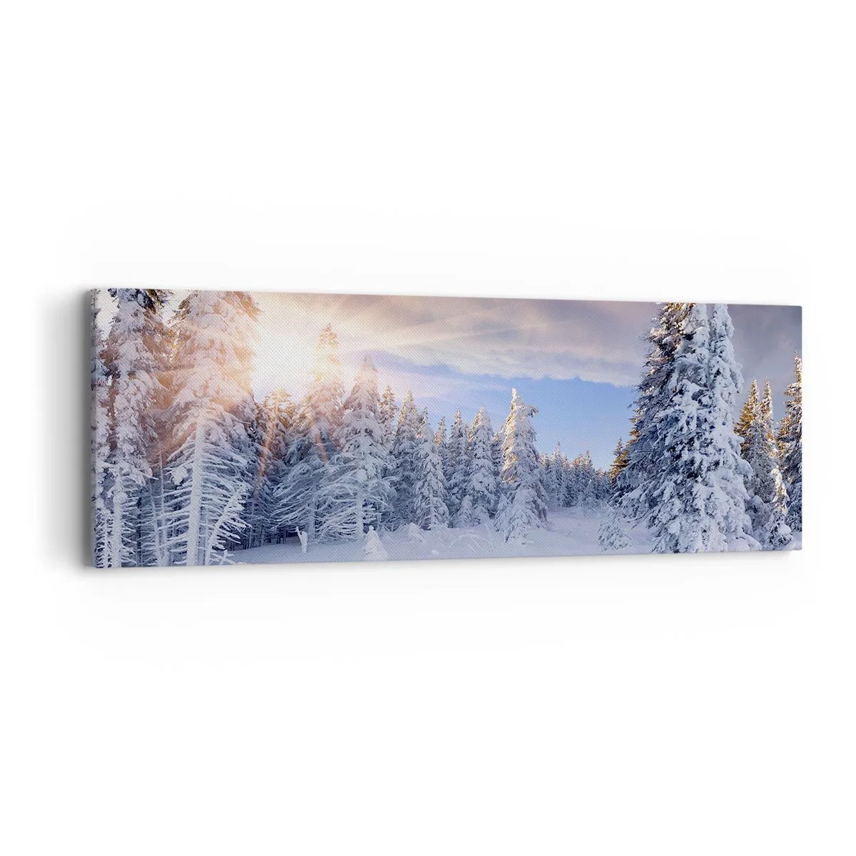 Tablou pe pânză - Spectacolul naturii înzăpezite - 90x30 cm