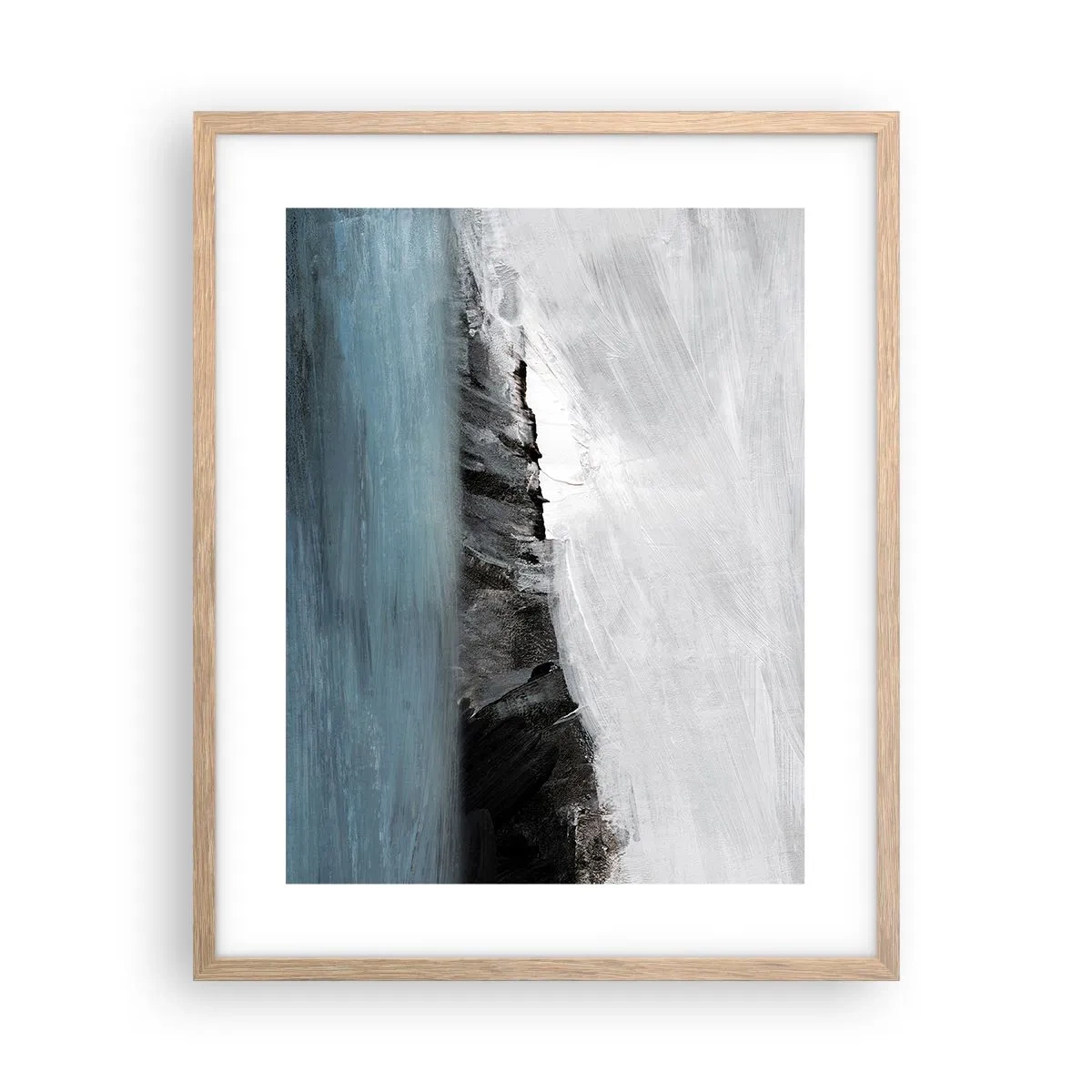 Poster în ramă de stejar deschis - Apă - pământ: lupta elementelor - 40x50 cm