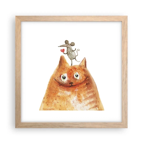 Poster în ramă de stejar deschis - Paradoxurile iubirii - 30x30 cm