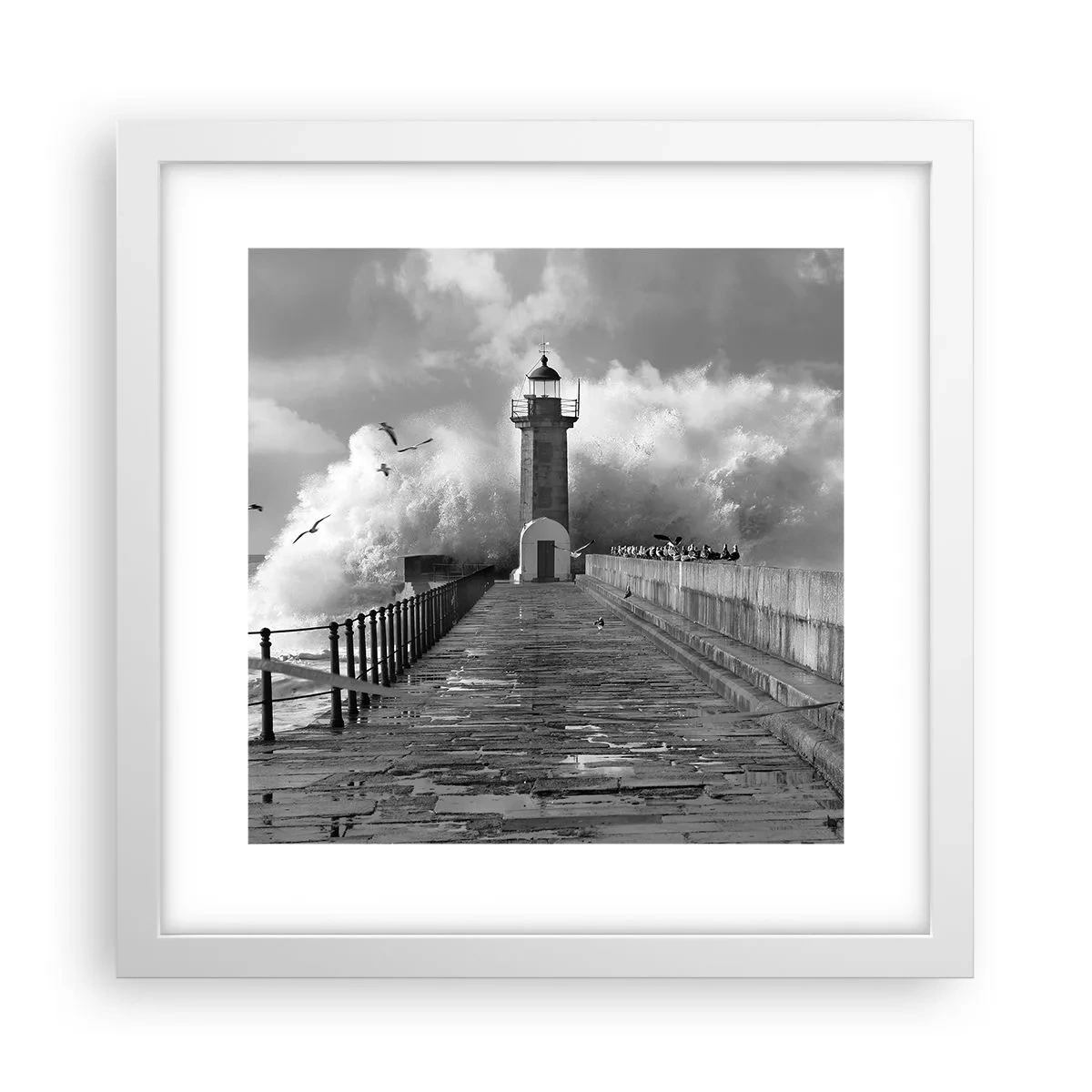 Poster în ramă albă - Fără frică - 30x30 cm