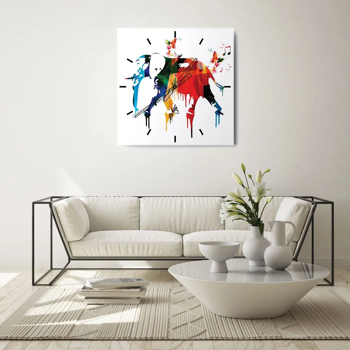 Ceas de perete - Ceas pe sticlă - Toată lumea poate dansa - 30x30 cm