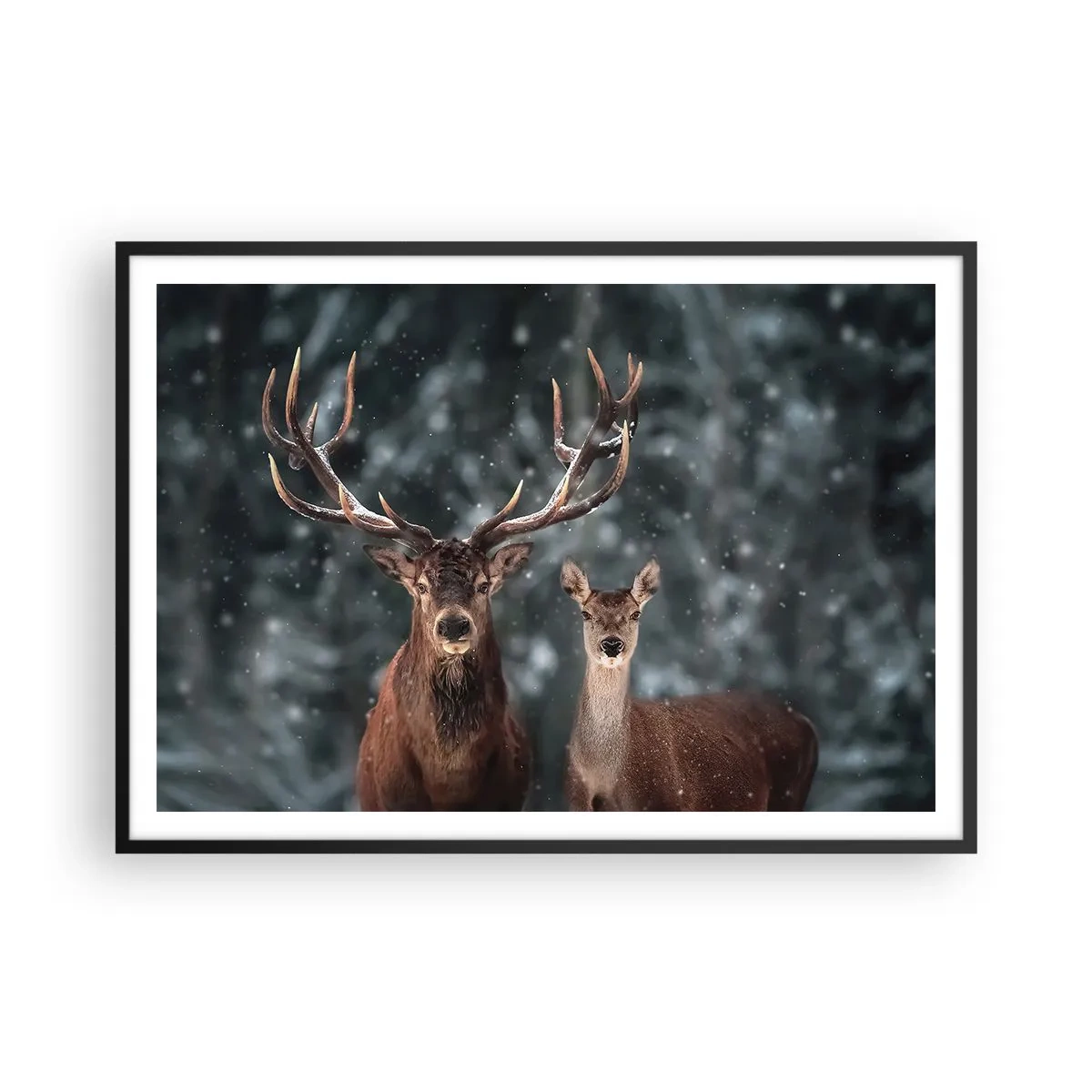 Poster în ramă neagră - Stăpânul pădurii și soția sa - 100x70 cm