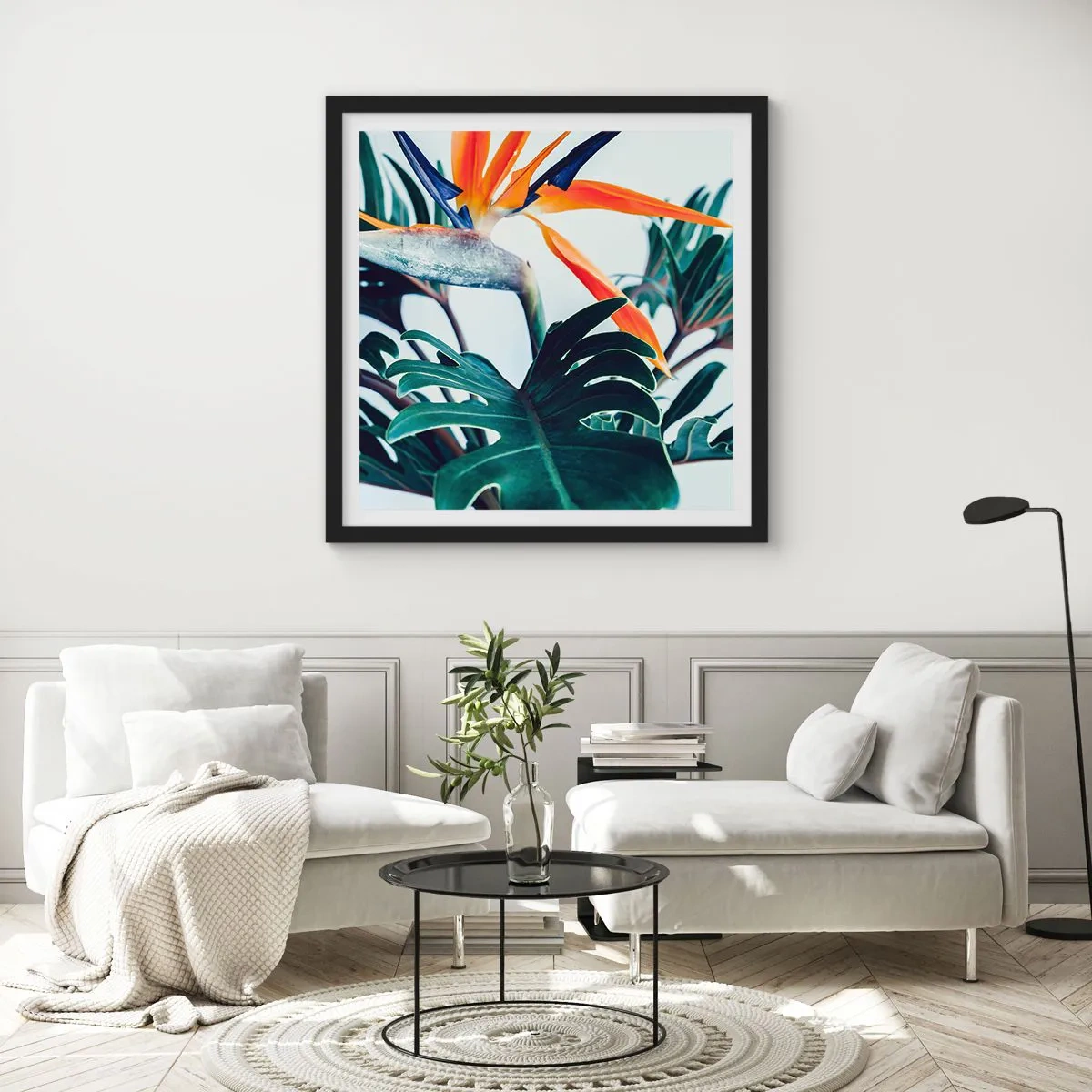 Poster în ramă neagră - Tufiș sau pasăre? - 50x50 cm