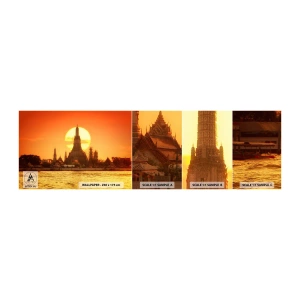 Mostră tapet autocolant Deluxe Sticker - Spre soare, mereu spre soare - Bangkok, Templul zorilor, Tailanda - 100x30 cm