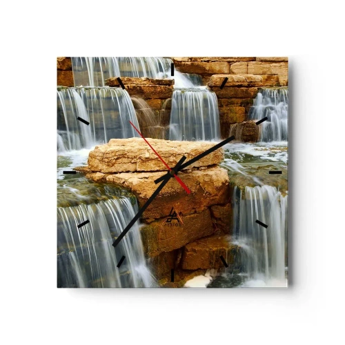 Ceas de perete - Ceas pe sticlă - Scara către cer - 30x30 cm