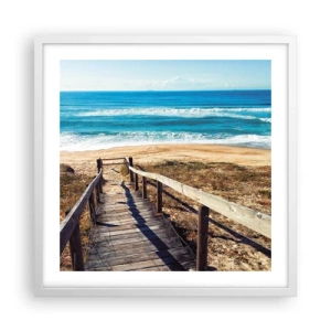 Poster în ramă albă - Aleargă! - 50x50 cm