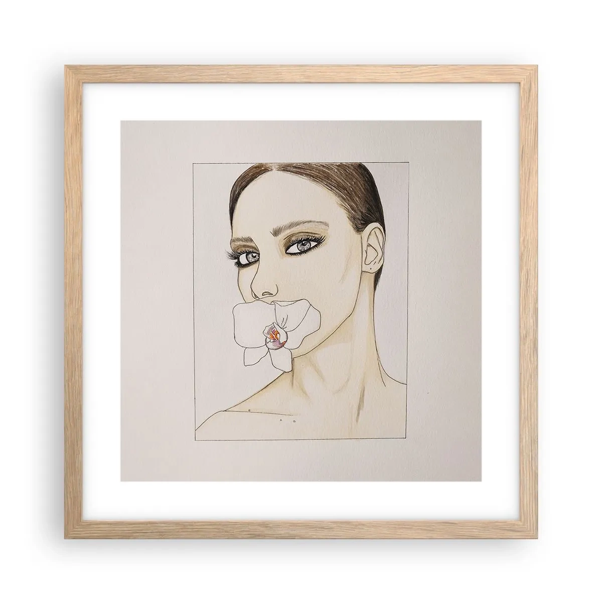 Poster în ramă de stejar deschis - Un simbol al eleganței și frumuseții - 40x40 cm