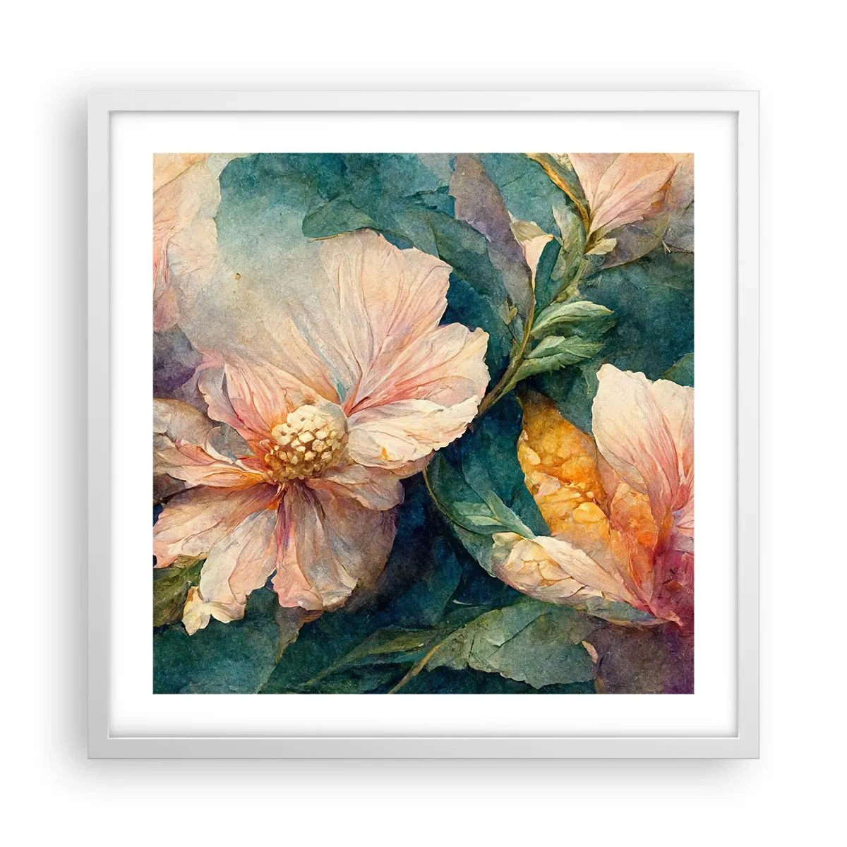 Poster în ramă albă - Subtilitate pură - 50x50 cm