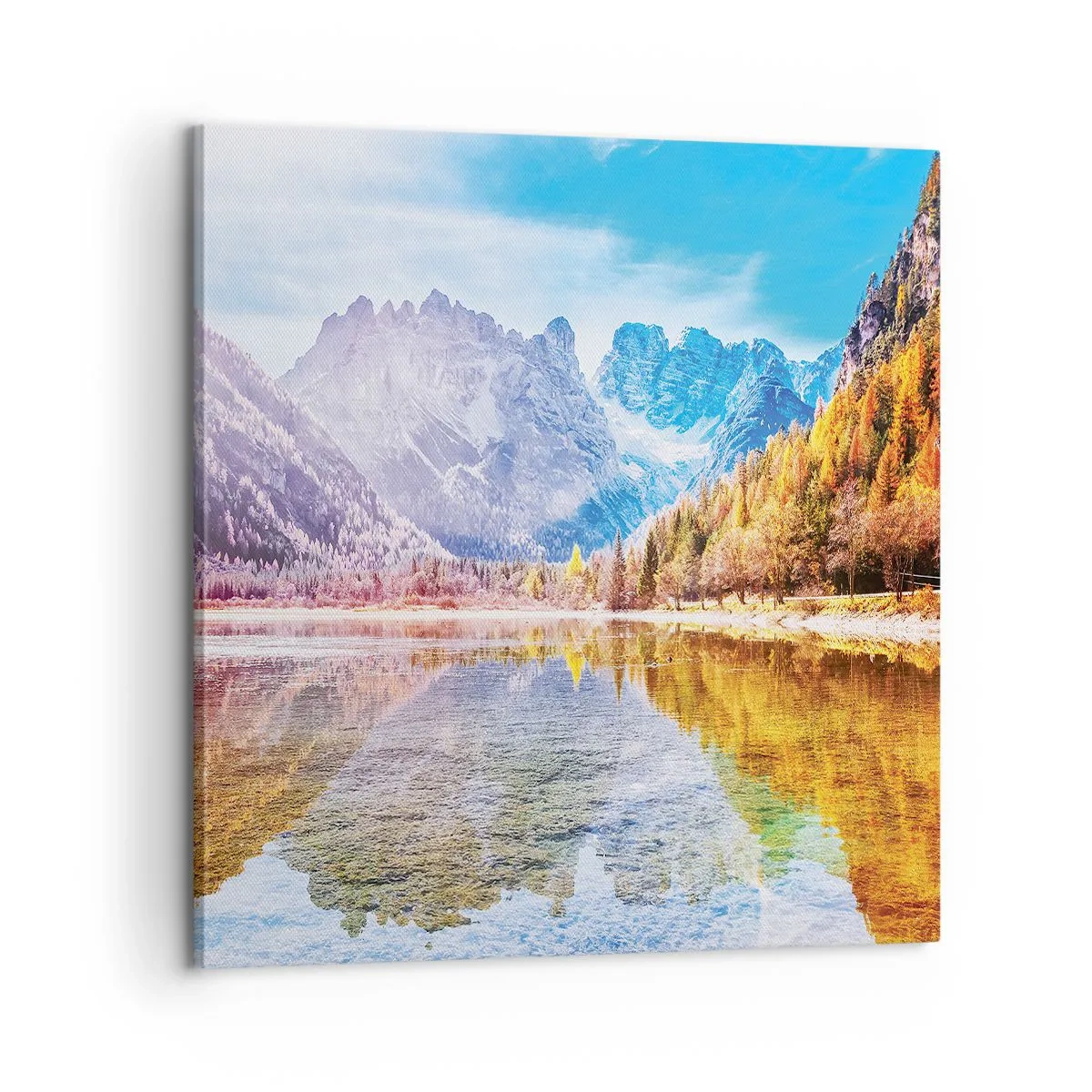 Tablou pe pânză - Iar în munți începe toamna - 60x60 cm