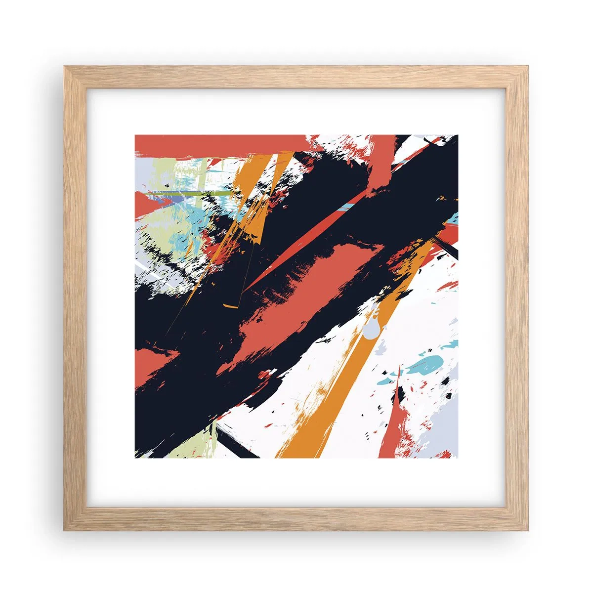 Poster în ramă de stejar deschis - Compoziție dinamică - 30x30 cm