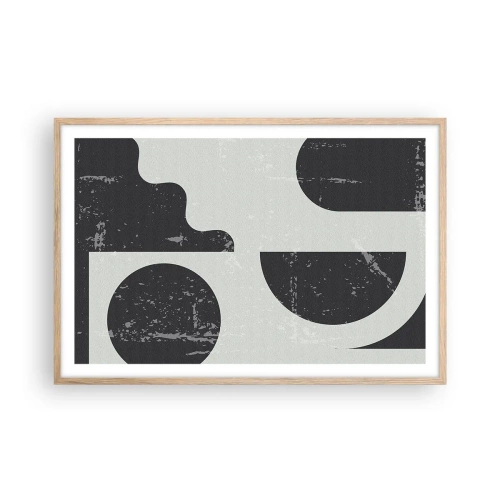 Poster în ramă de stejar deschis - Compoziție deasupra și dedesubt - 91x61 cm