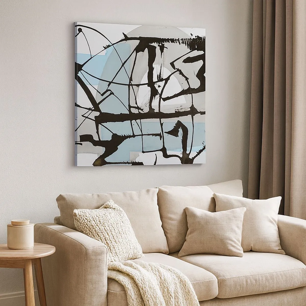 Tablou pe pânză - Cu toate acestea, albastru - 30x30 cm