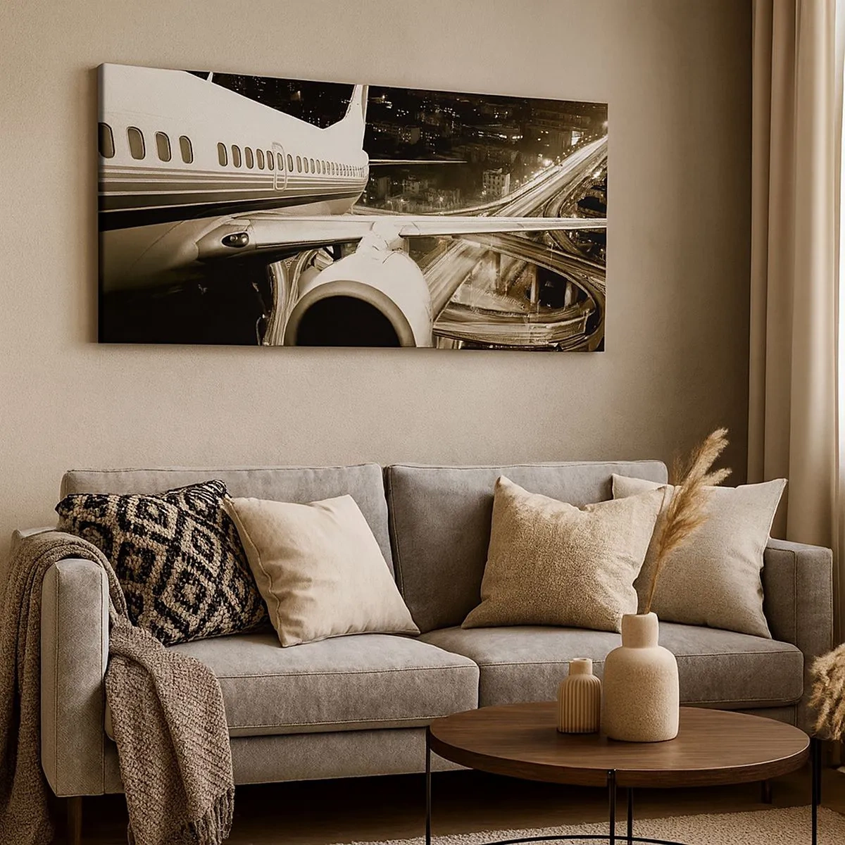 Tablou pe pânză - Zbor în noapte - 100x40 cm