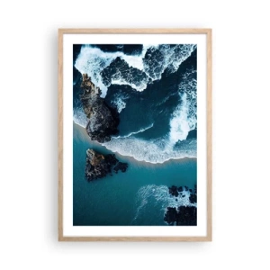 Poster în ramă de stejar deschis - Înfășurate în valuri - 50x70 cm
