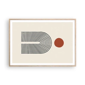 Poster în ramă de stejar deschis - Magnetismul formelor și al culorilor - 100x70 cm
