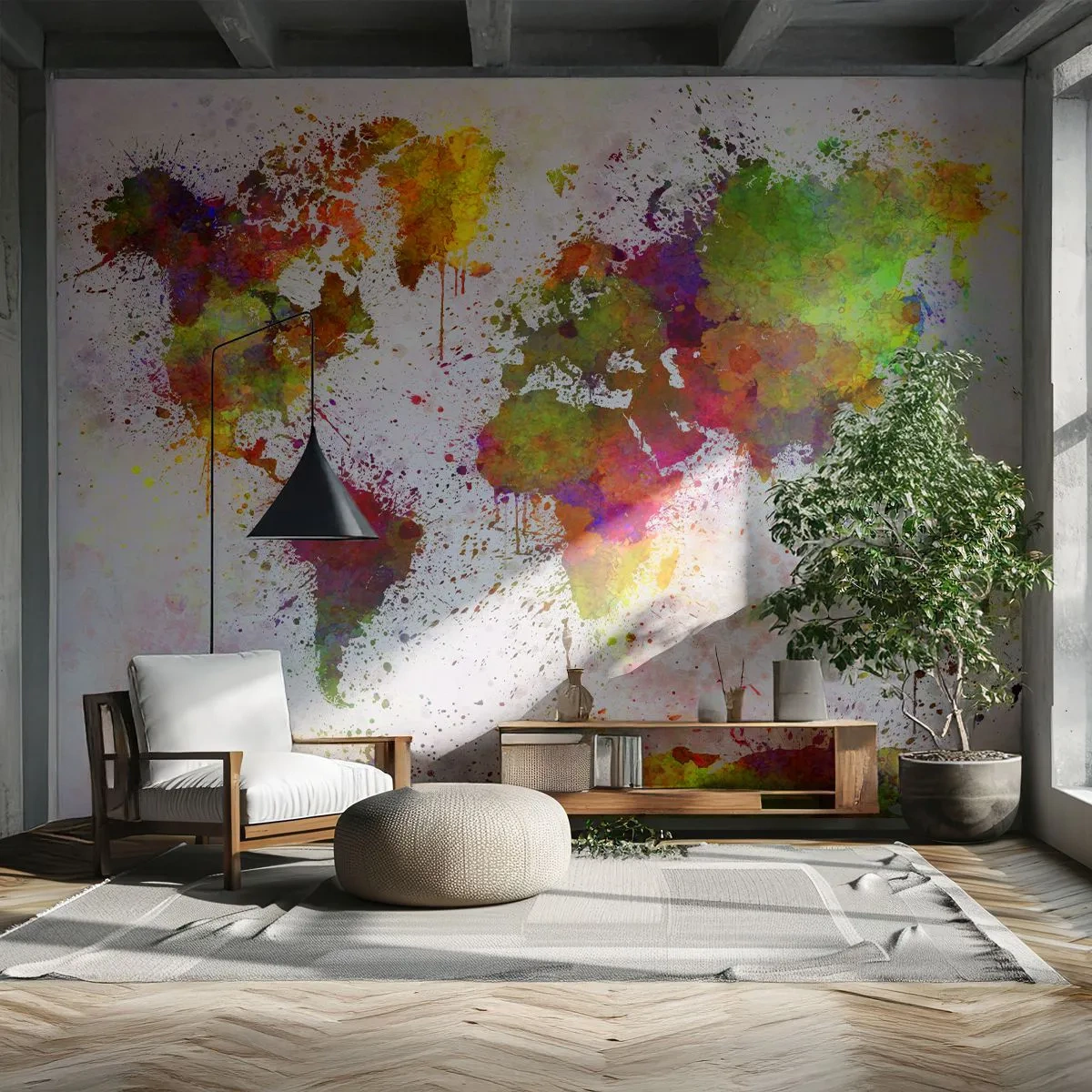 Tapet Premium Canvas - Cumva a ieșit așa - Harta lumii, Continente, Bucată - 150x105 cm