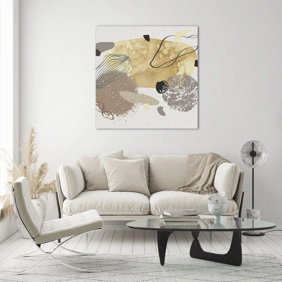 Tablou pe sticlă - Fluiditatea aplicată - 70x70 cm