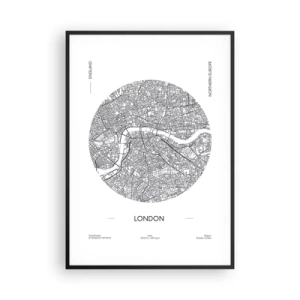 Poster în ramă neagră - Anatomia Londrei - 70x100 cm