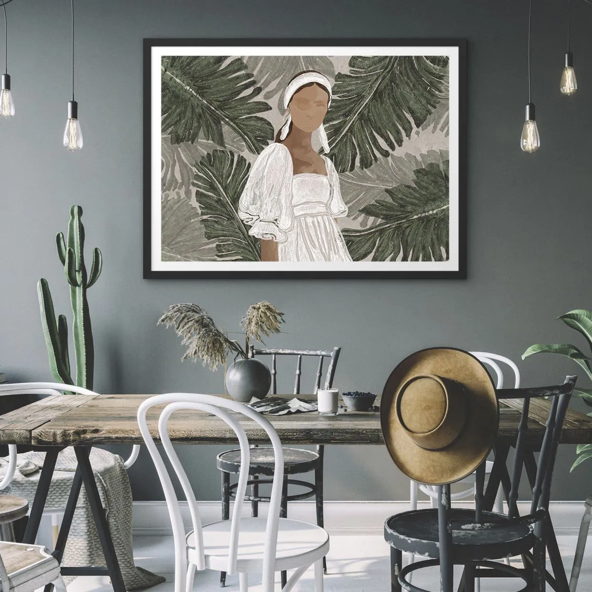 Poster în ramă neagră - Portret exotic - 100x70 cm