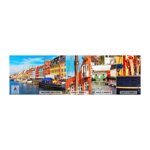 Mostră de Tapet Standard Eco - Portul vesel - Copenhaga, Oras vechi, Arhitectură - 100x30 cm