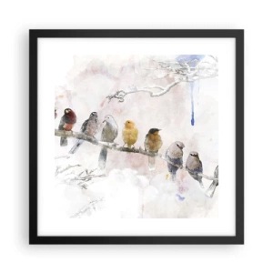 Poster în ramă neagră - Întâlnire înaripată - 40x40 cm