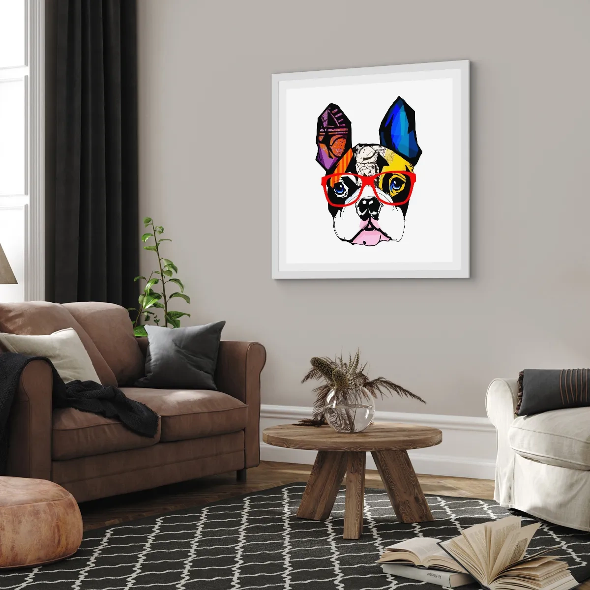 Poster în ramă albă - Intelectualist - 40x40 cm