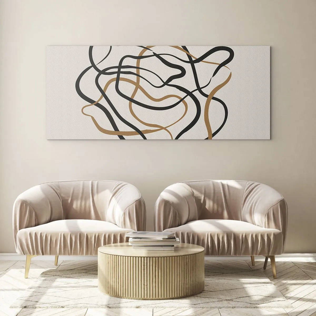 Tablou pe sticlă - Totul s-a încurcat - 140x50 cm