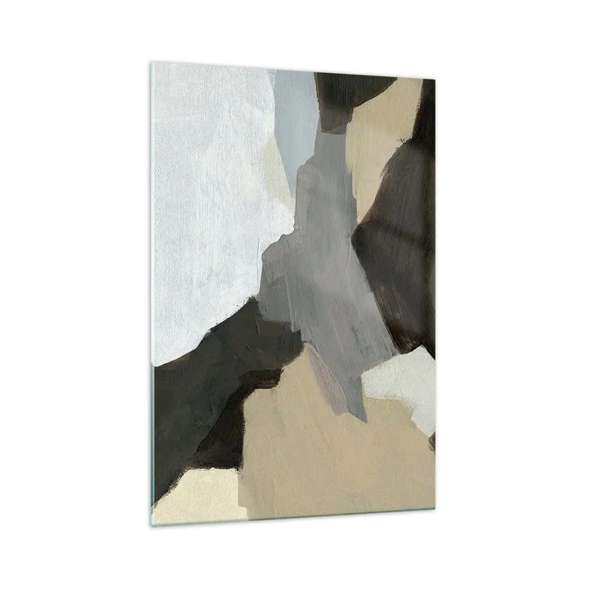 Tablou pe sticlă - Abstracție: despărțirile griului - 70x100 cm