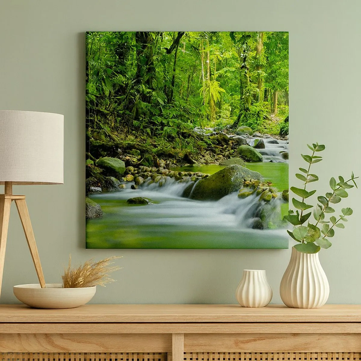 Tablou pe pânză - Să înotăm într-o mare de verde - 30x30 cm