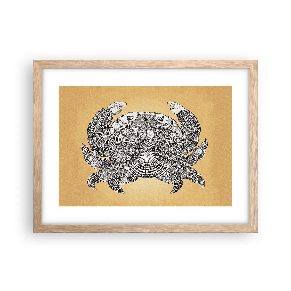 Poster în ramă de stejar deschis - Poveștile Domnului Crab - 40x30 cm