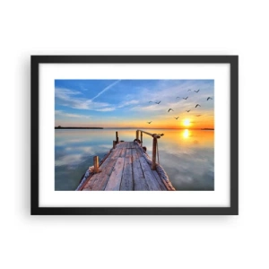 Poster în ramă neagră - Mergând înainte spre soare - 40x30 cm