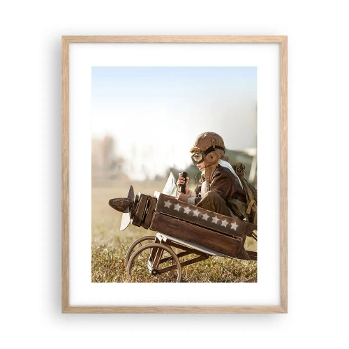 Poster în ramă de stejar deschis - Porniți spre vis - 40x50 cm