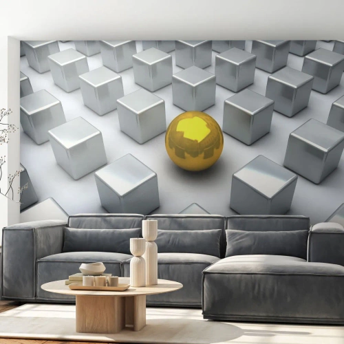 Tapet Premium Canvas - De ce eu? Compoziție geometrică - Abstracția, 3D, Grafică - 100x70 cm