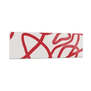 Tablou pe sticlă - Roșu pe alb - 160x50 cm