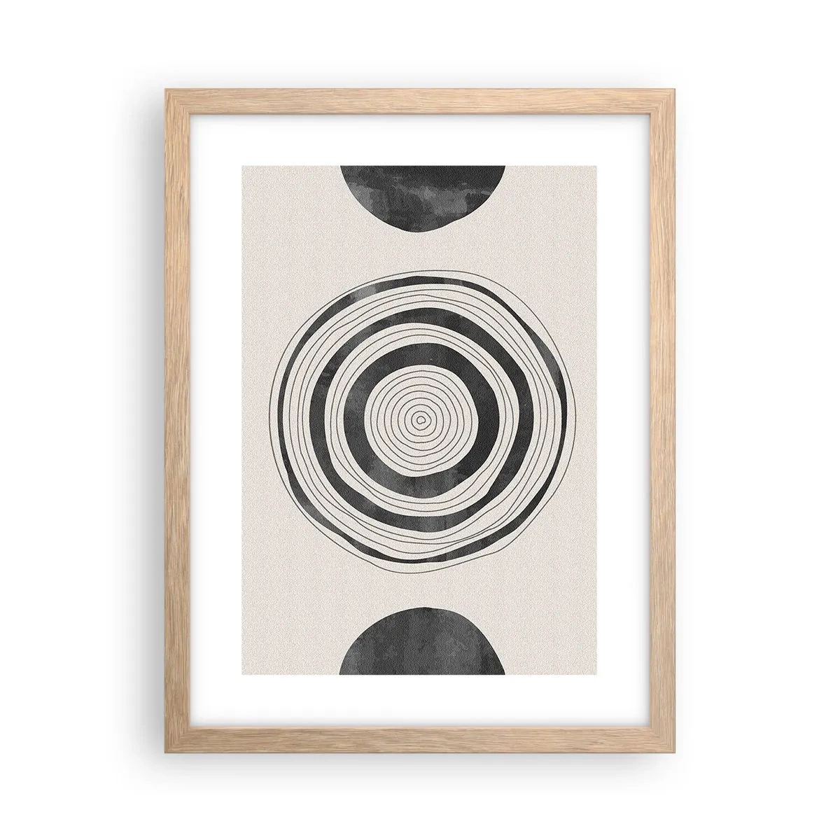 Poster în ramă de stejar deschis - Centrul cel mai important - 30x40 cm