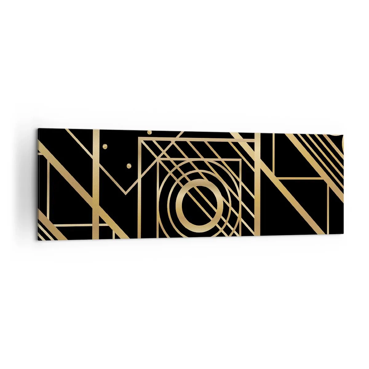 Tablou pe pânză - Geometrie de aur - 160x50 cm