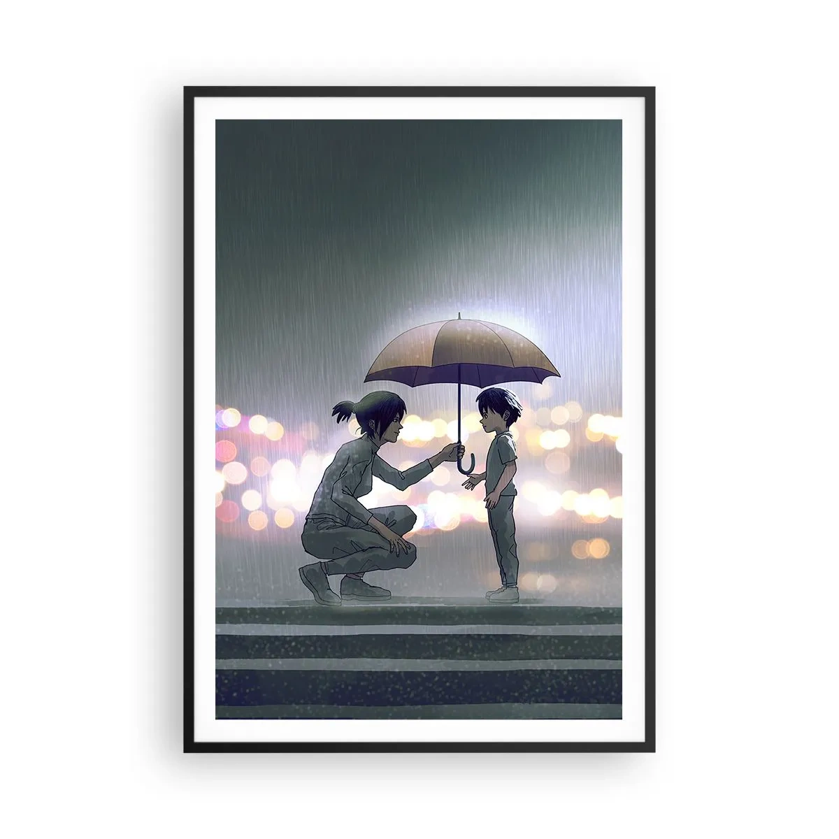 Poster în ramă neagră - Și totul este bine acum - 70x100 cm