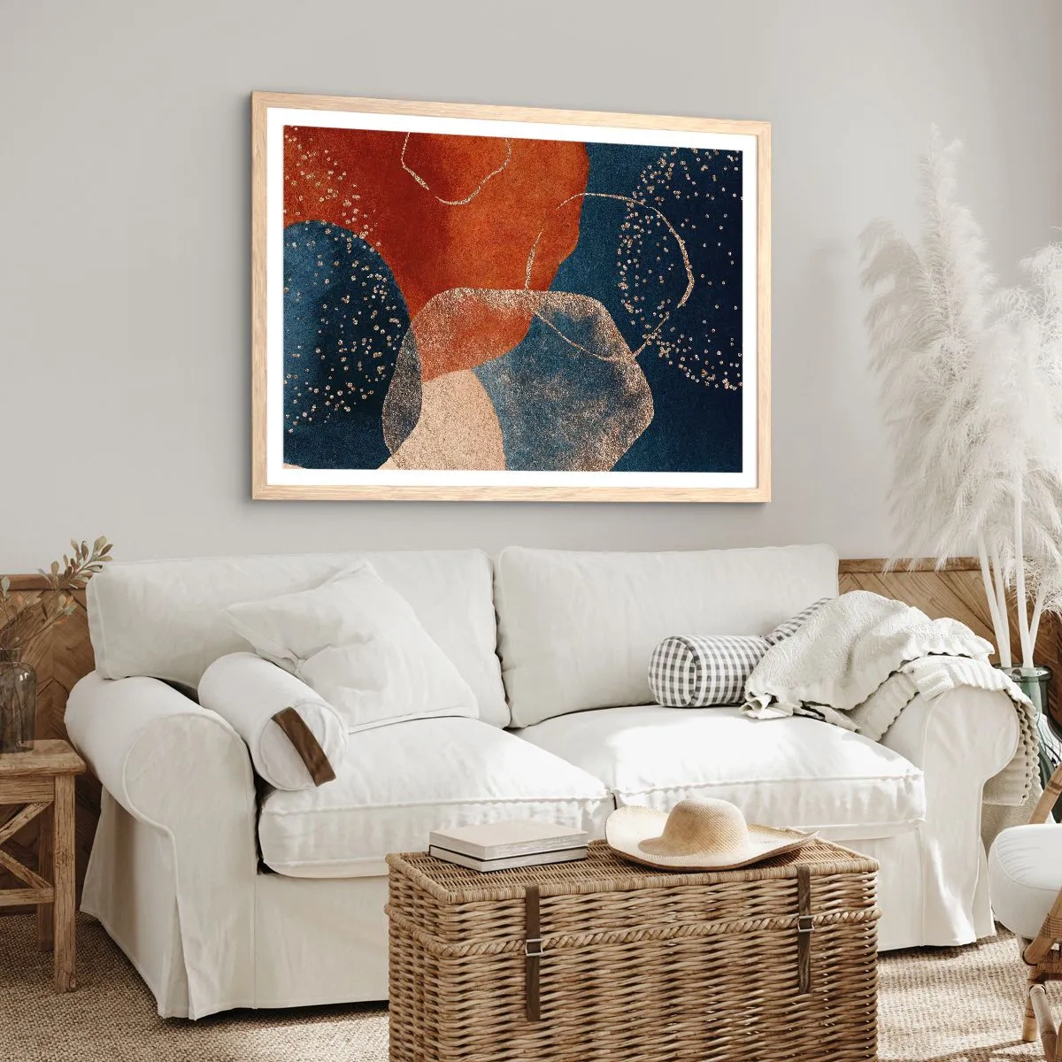 Poster în ramă de stejar deschis - Ușurința de a fi - 50x40 cm