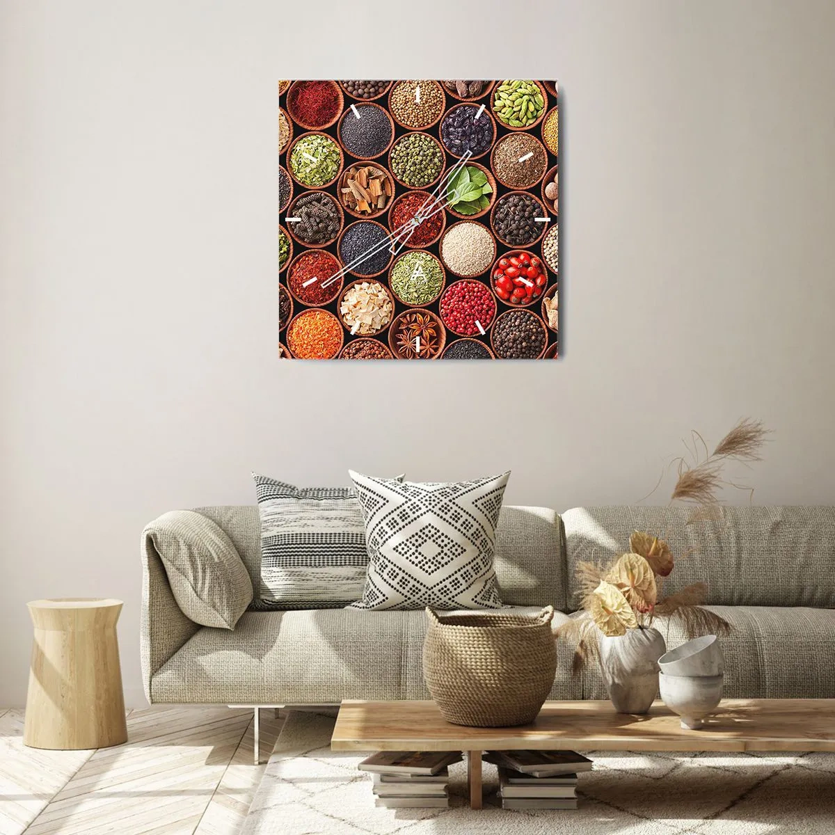 Ceas de perete - Ceas pe sticlă - Toate gusturile lumii - 40x40 cm