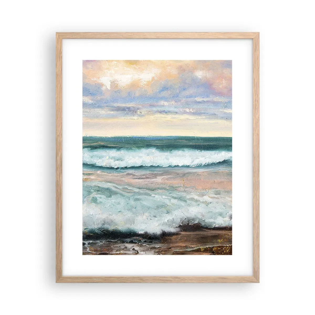 Poster în ramă de stejar deschis - Aici îți vei alina sufletul - 40x50 cm