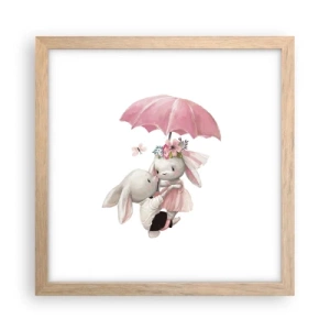 Poster în ramă de stejar deschis - Pur și simplu dragoste - 30x30 cm