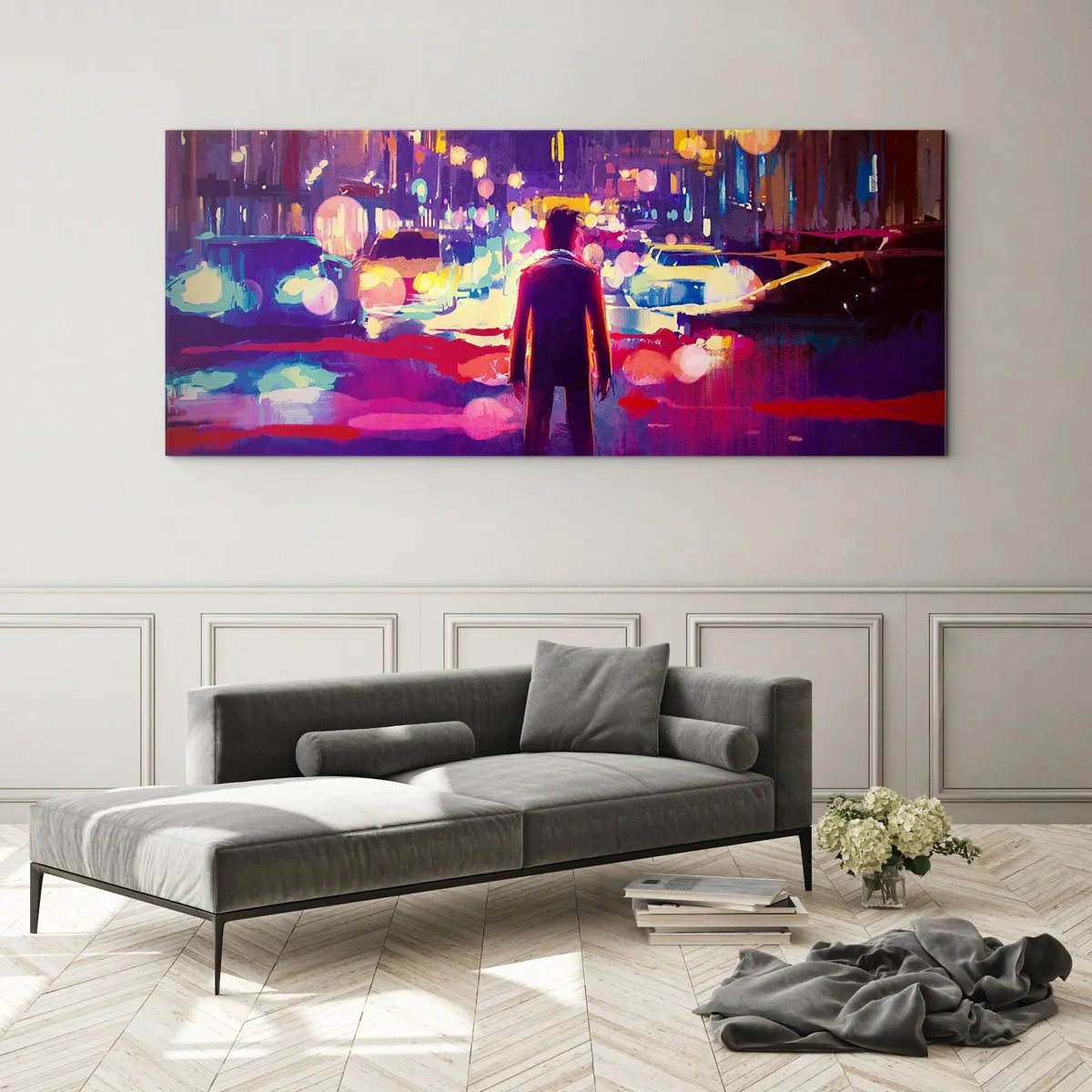 Tablou pe sticlă - Scufundat în lumină - 90x30 cm