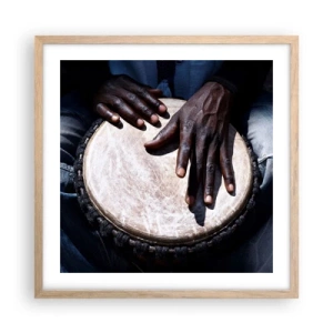 Poster în ramă de stejar deschis - Trăiește în ritmul tău - 50x50 cm