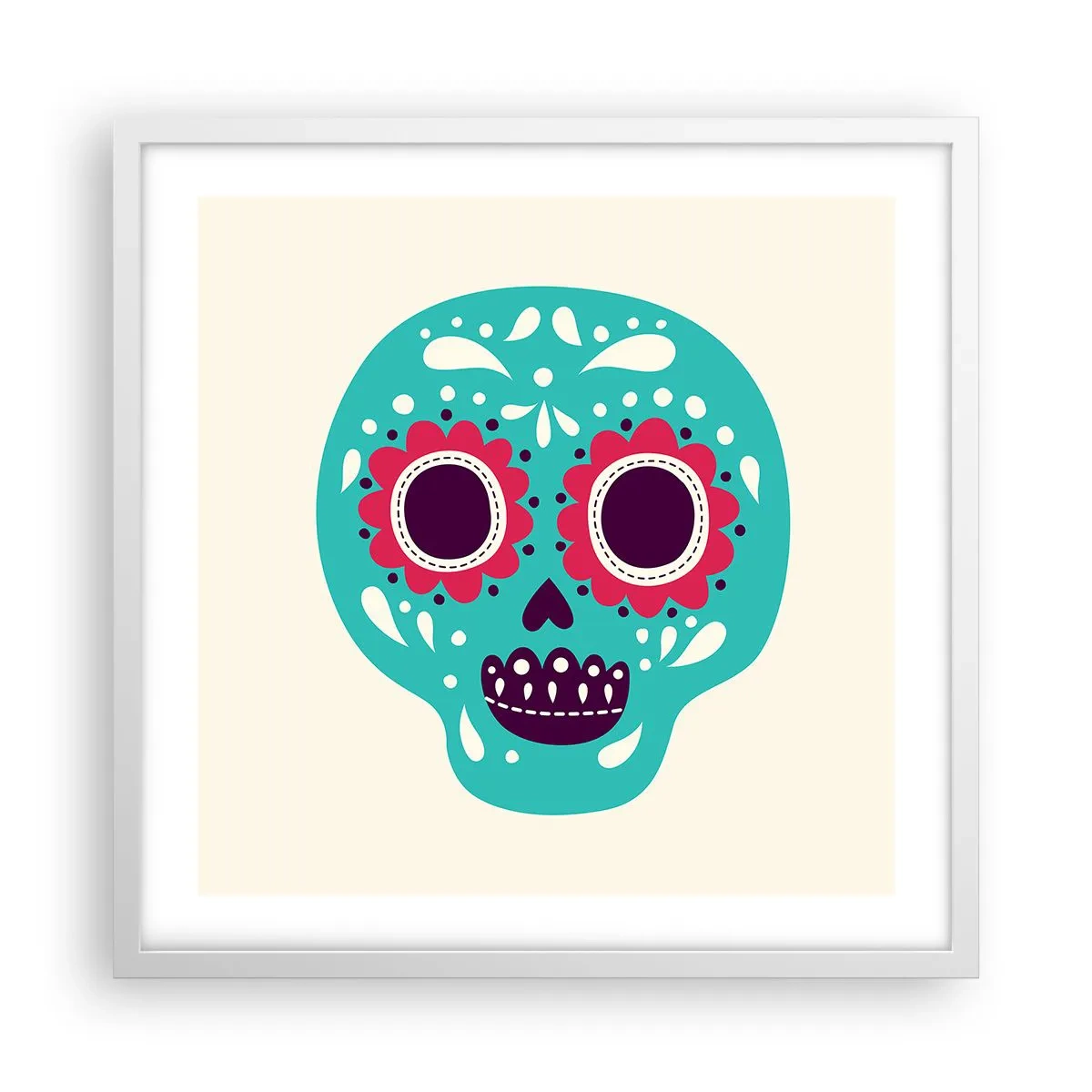 Poster în ramă albă - Viața - distracție până la moarte - 50x50 cm