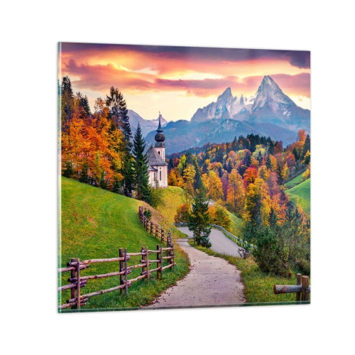 Tablou pe sticlă - Un peisaj ca o pictură - 70x70 cm