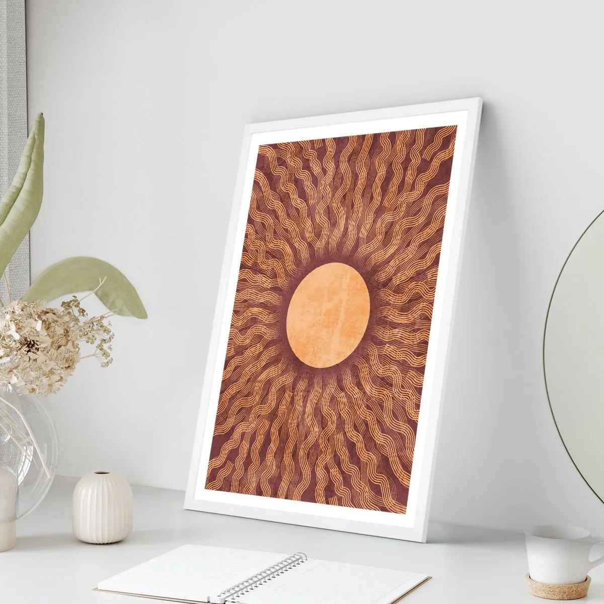 Poster în ramă albă - Icoana soarelui - 70x100 cm