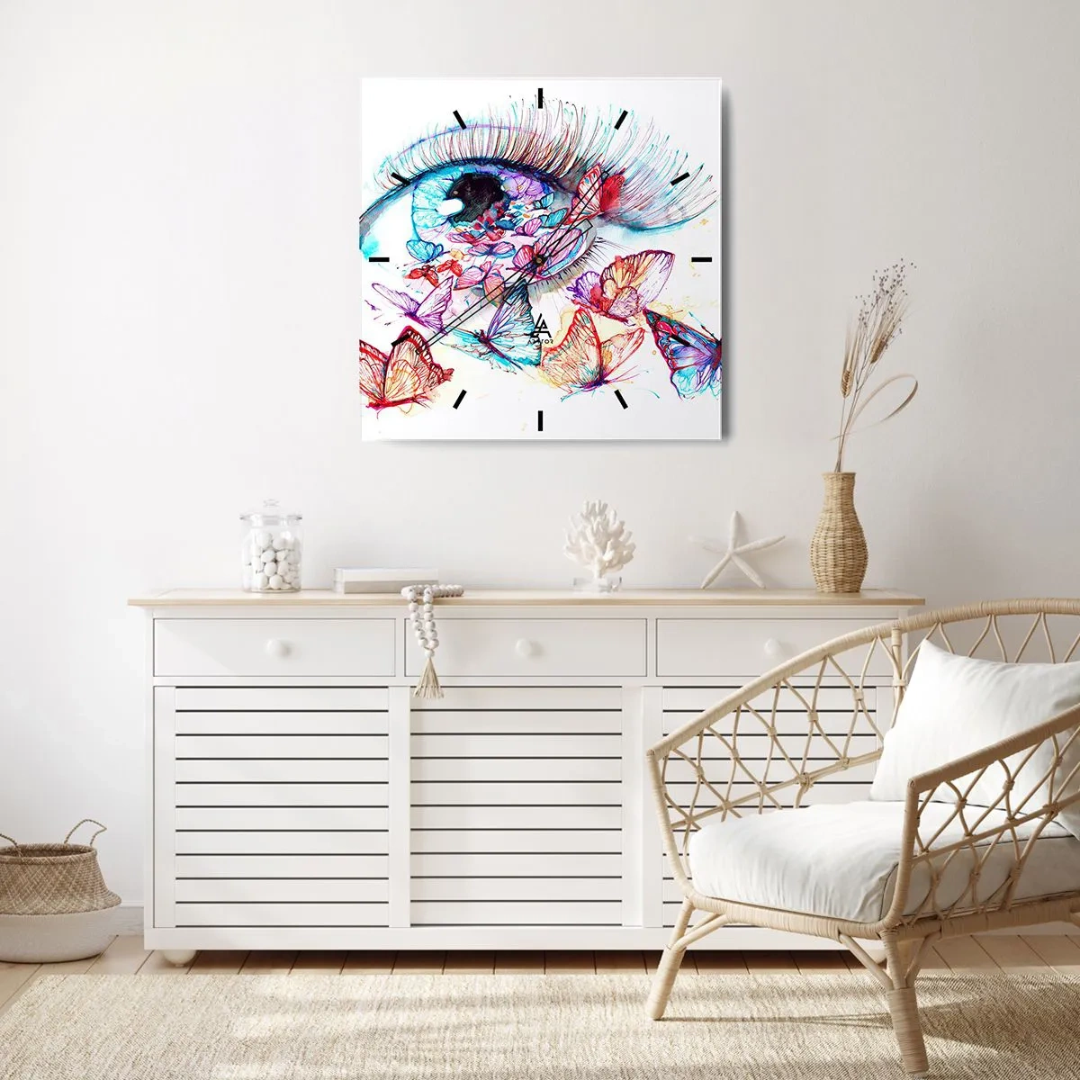 Ceas de perete - Ceas pe sticlă - Ochi de basm - 40x40 cm
