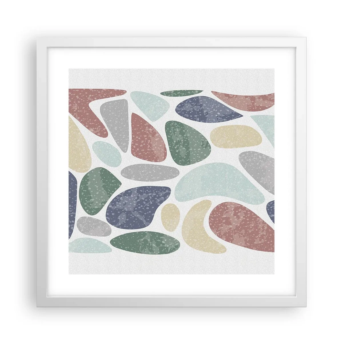 Poster în ramă albă - Un mozaic de culori pudrate - 40x40 cm