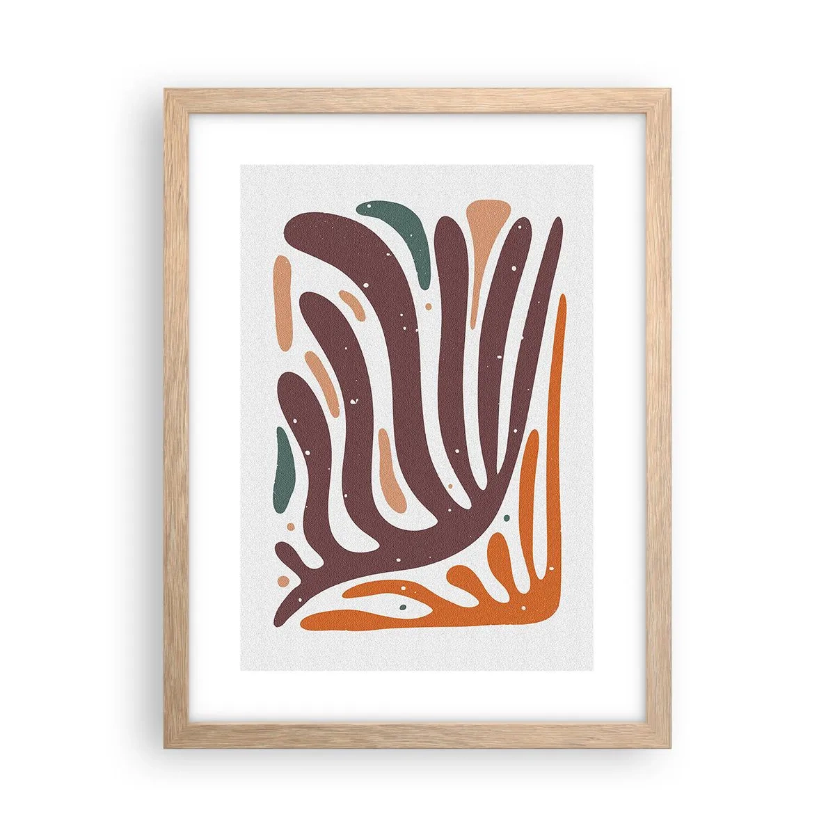 Poster în ramă de stejar deschis - Compoziție organică radială - 30x40 cm